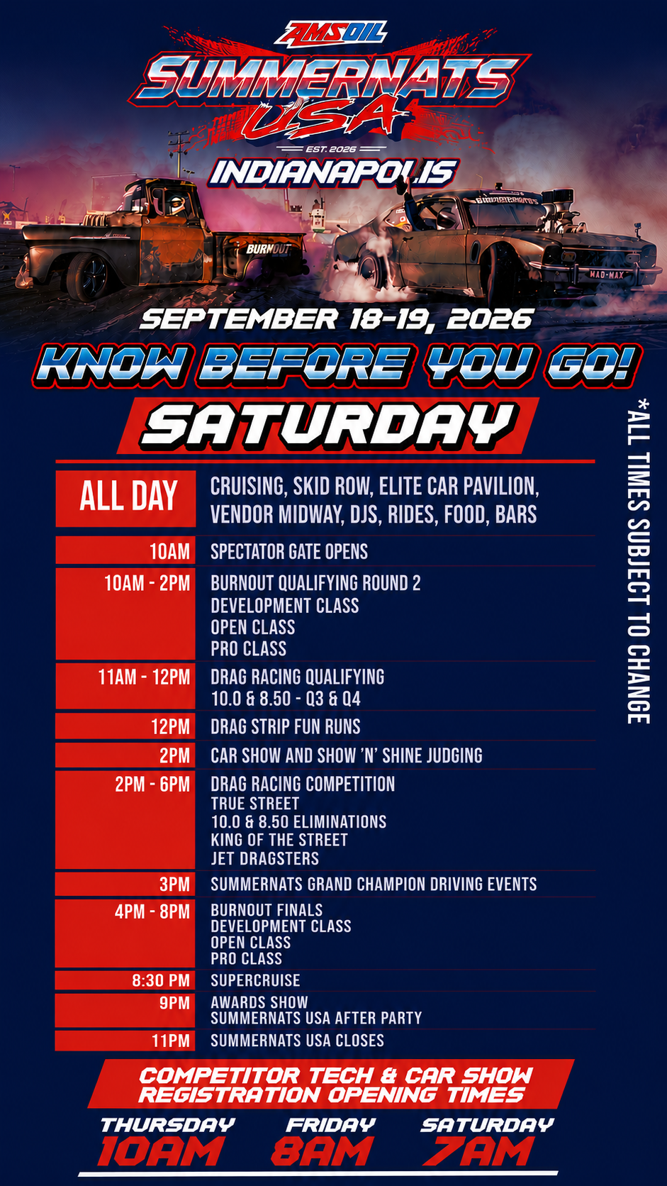 Saturday Schedule